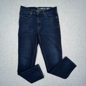 Devil Dog Jeans Mens 32 x 30 (31 x 29) Blue Denim Slim Sanforized Shrunk Dark